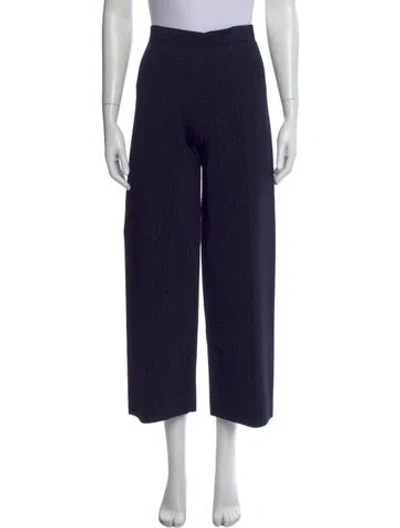 Pre-owned Ch Carolina Herrera Patterned Wide Leg Pants In Blue