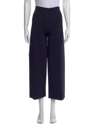 Pre-owned Ch Carolina Herrera Patterned Wide Leg Pants In Blue