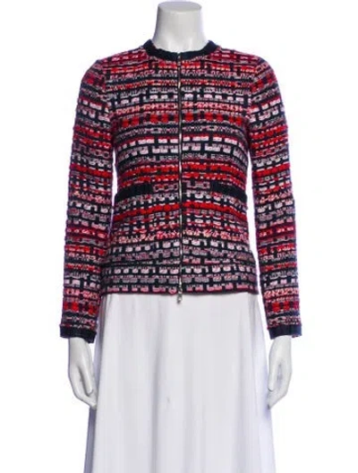 Pre-owned Ch Carolina Herrera Plaid Print Evening Jacket In Multi