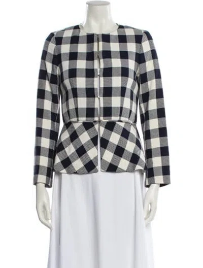Pre-owned Ch Carolina Herrera Plaid Print Jacket In Multi