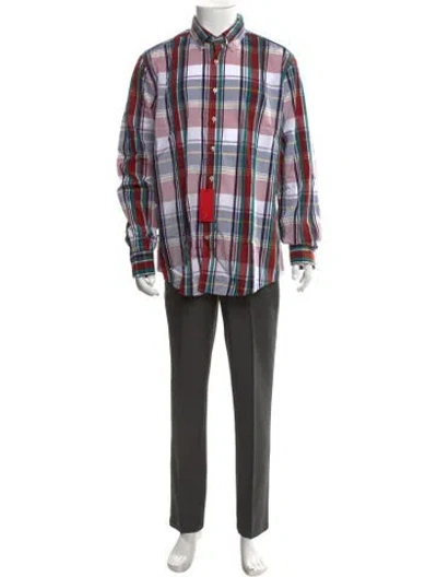 Pre-owned Ch Carolina Herrera Plaid Print Long Sleeve Shirt W/ Tags In Multi