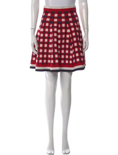 Pre-owned Ch Carolina Herrera Plaid Print Mini Skirt In Multi
