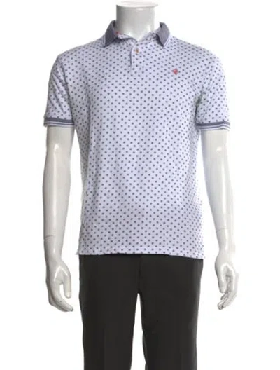 Pre-owned Ch Carolina Herrera Polka Dot Print Collar Polo Shirt In Black/white