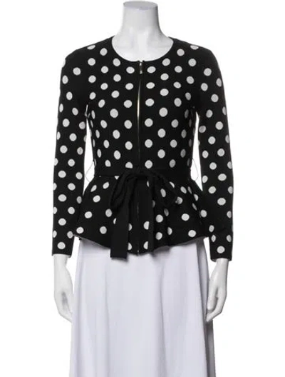 Pre-owned Ch Carolina Herrera Polka Dot Print Jacket In Black