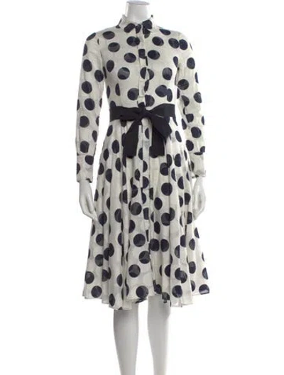 Pre-owned Ch Carolina Herrera Polka Dot Print Knee-length Dress In Neutral