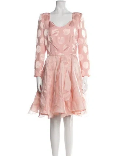 Pre-owned Ch Carolina Herrera Polka Dot Print Mini Dress In Pink