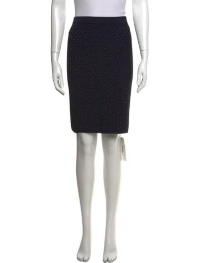 Pre-owned Ch Carolina Herrera Polka Dot Print Mini Skirt In Blue