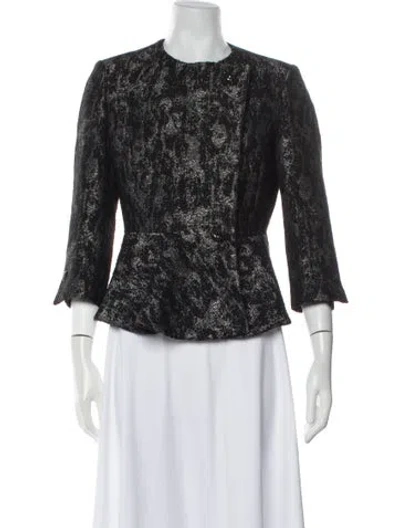 Pre-owned Ch Carolina Herrera Printed Jacket In Black