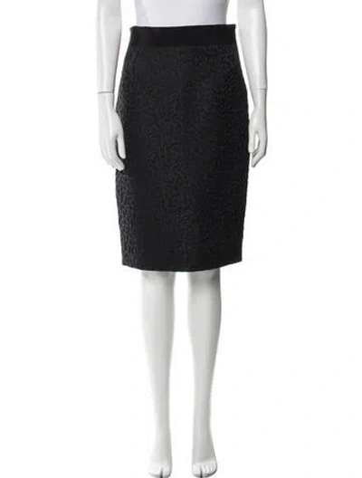 Pre-owned Ch Carolina Herrera Printed Knee-length Skirt In Black