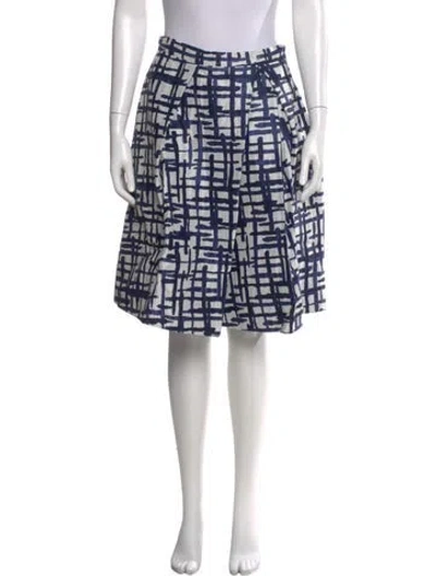 Pre-owned Ch Carolina Herrera Printed Knee-length Skirt In Blue
