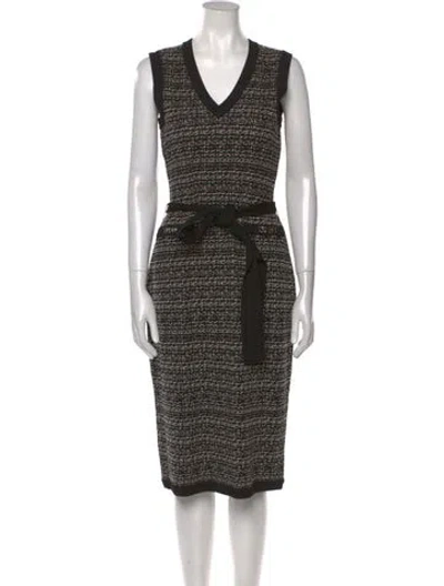 Pre-owned Ch Carolina Herrera Printed Midi Length Dress W/ Tags