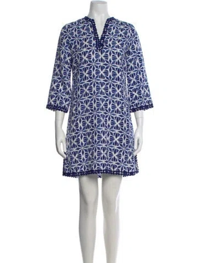 Pre-owned Ch Carolina Herrera Printed Mini Dress In Neutral