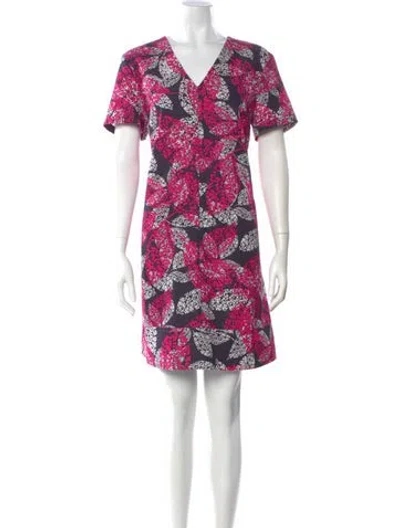 Pre-owned Ch Carolina Herrera Printed Mini Dress In Pink