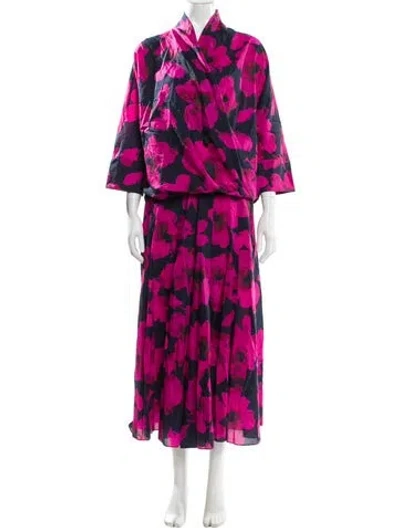 Pre-owned Ch Carolina Herrera Printed Skirt Set In Pink