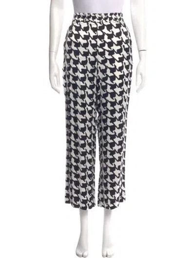 Pre-owned Ch Carolina Herrera Printed Wide Leg Pants In Blue