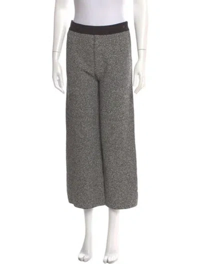 Pre-owned Ch Carolina Herrera Printed Wide Leg Pants In Gray