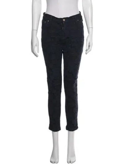 Pre-owned Ch Carolina Herrera Printed Wide Leg Pants In White