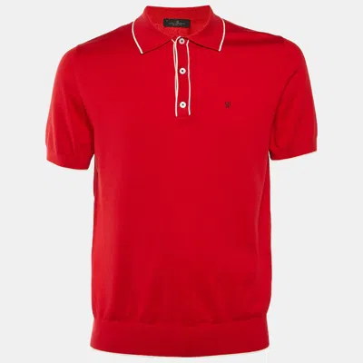 Pre-owned Ch Carolina Herrera Red Cotton Knit Polo T-shirt M