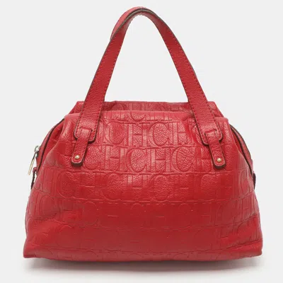 Pre-owned Ch Carolina Herrera Red Leather Satchel