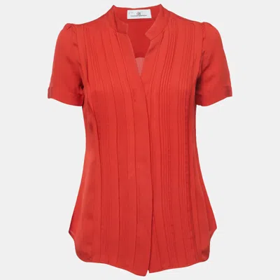 Ch Carolina Herrera Red Silk Top