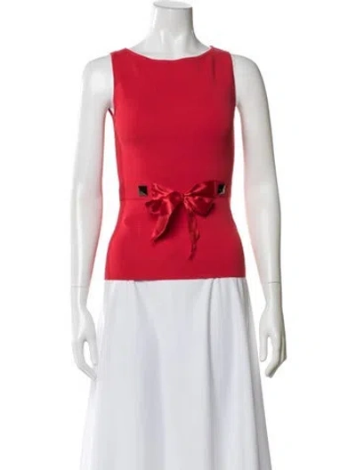 Pre-owned Ch Carolina Herrera Scoop Neck Sleeveless Top In Burgundy