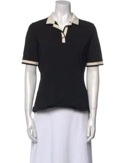 Pre-owned Ch Carolina Herrera Short Sleeve Polo In Blue