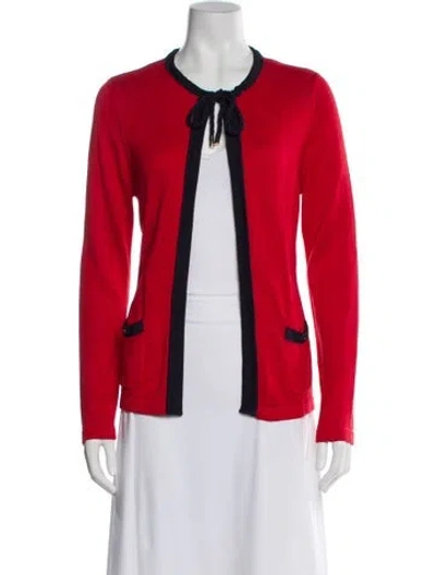 Pre-owned Ch Carolina Herrera Silk Colorblock Pattern Evening Jacket In Red