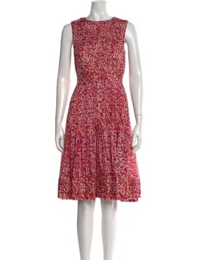 Pre-owned Ch Carolina Herrera Silk Knee-length Dress