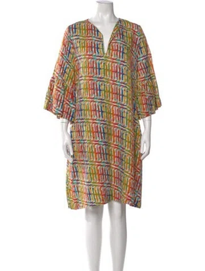 Pre-owned Ch Carolina Herrera Silk Knee-length Dress In Multi