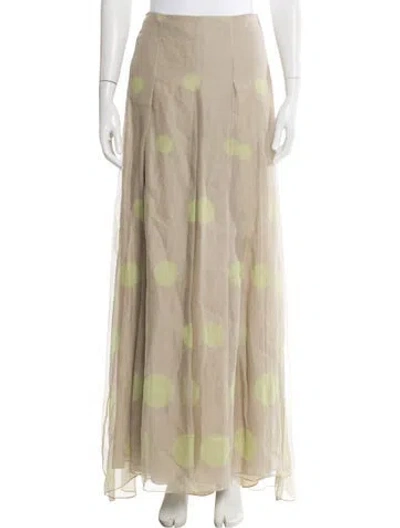 Pre-owned Ch Carolina Herrera Silk Long Skirt In Neutral