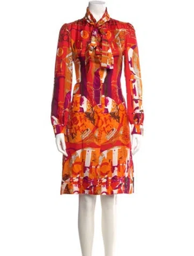 Pre-owned Ch Carolina Herrera Silk Midi Length Dress In Multi
