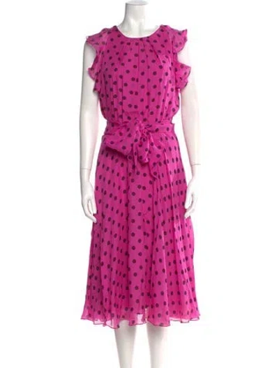 Pre-owned Ch Carolina Herrera Silk Midi Length Dress In Pink