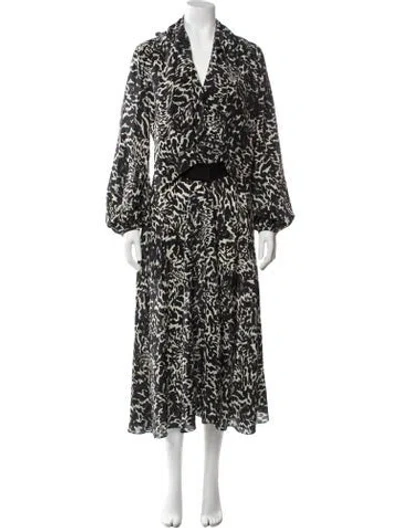Pre-owned Ch Carolina Herrera Silk Midi Length Dress W/ Tags In Black