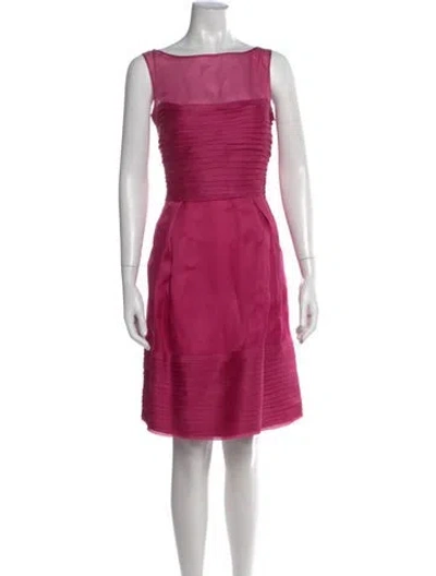 Pre-owned Ch Carolina Herrera Silk Mini Dress In Pink