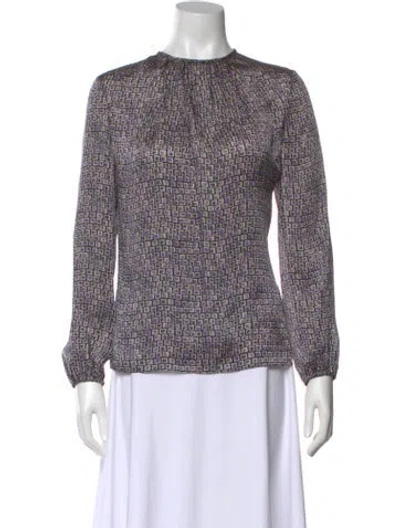 Pre-owned Ch Carolina Herrera Silk Patterned Blouse In Multi