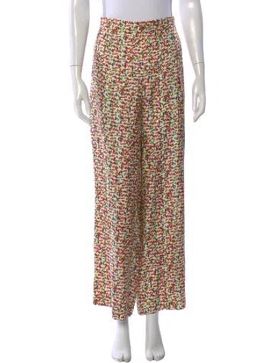 Pre-owned Ch Carolina Herrera Silk Wide Leg Pants