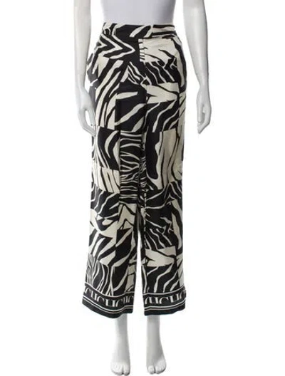 Pre-owned Ch Carolina Herrera Silk Wide Leg Pants In Black