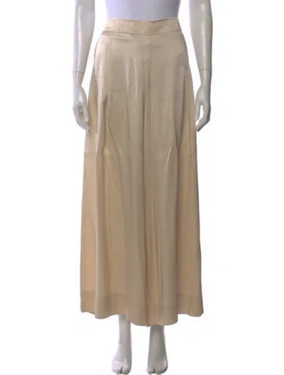 Pre-owned Ch Carolina Herrera Silk Wide Leg Pants In Neutral