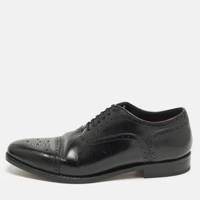 Pre-owned Ch Carolina Herrera Size 41.5 Black Leather Brogues