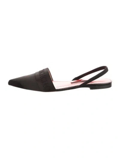 Pre-owned Ch Carolina Herrera Slingback Flats In Black