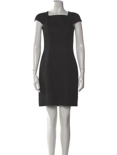 Pre-owned Ch Carolina Herrera Square Neckline Mini Dress In Gray