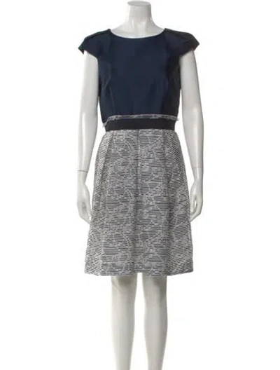 Pre-owned Ch Carolina Herrera Striped Knee-length Dress In Blue