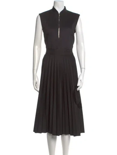 Pre-owned Ch Carolina Herrera Striped Midi Length Dress In Black