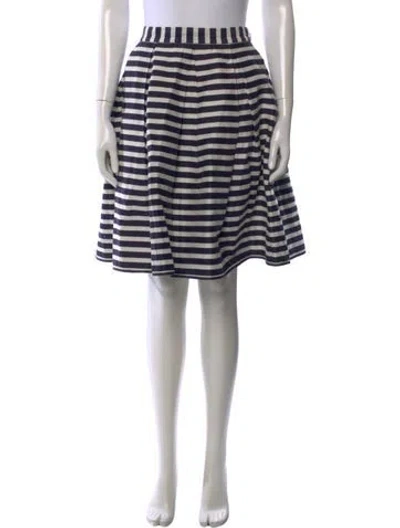 Pre-owned Ch Carolina Herrera Striped Midi Length Skirt In White
