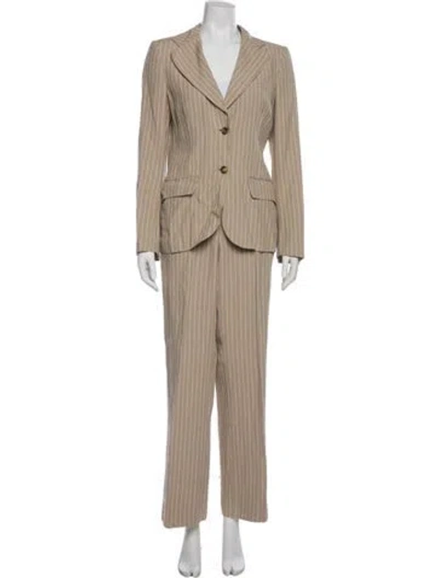 Pre-owned Ch Carolina Herrera Striped Pantsuit In Neutral