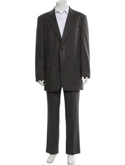 Pre-owned Ch Carolina Herrera Striped Two-piece Blazer In Gray