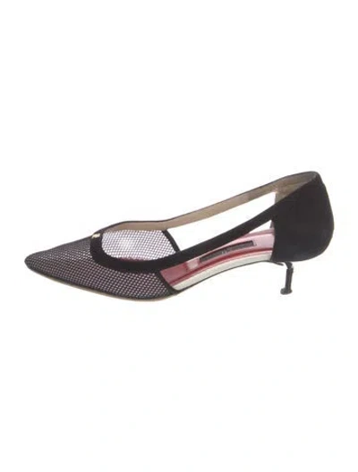 Pre-owned Ch Carolina Herrera Suede D'orsay Pumps In Multi