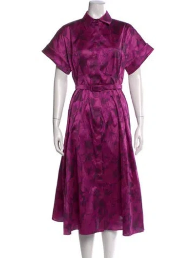 Pre-owned Ch Carolina Herrera Tie-dye Print Midi Length Dress In Pink