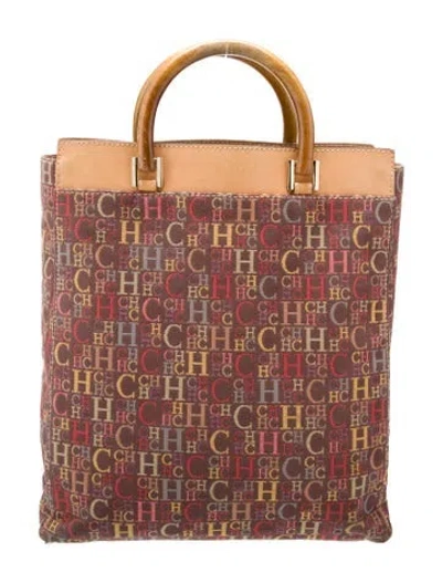 Pre-owned Ch Carolina Herrera Top Handle Bag In Brown