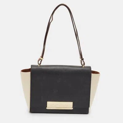 Ch Carolina Herrera Tricolor Leather Casati Shoulder Bag In Black